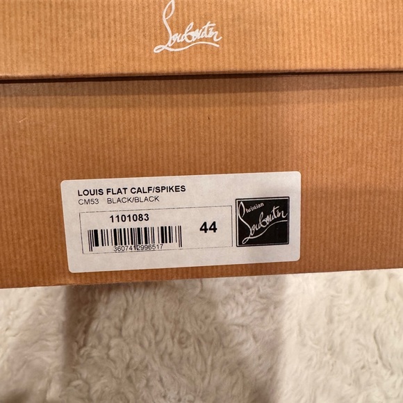 LOUBOUTIN LOUIS FLAT CALF/SPIKES in Black Sz 44 - Picture 7 of 7